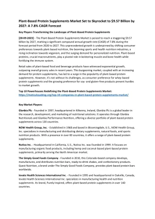 Plant-Based Protein Supplements Market_Blog