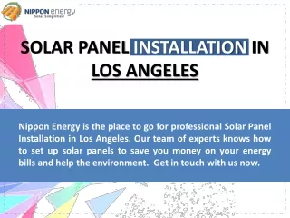 Solar Panel Installation In Los Angeles