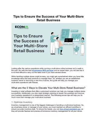 Tips to Ensure the Success of Your Multi-Store Retail Business