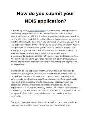 How do you submit your NDIS application_