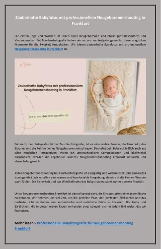 Zauberhafte Babyfotos mit professionellem Neugeborenenshooting in Frankfurt