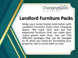 Landlord Furniture Packs