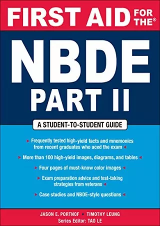 [PDF] DOWNLOAD First Aid for the NBDE Part II (First Aid Series)