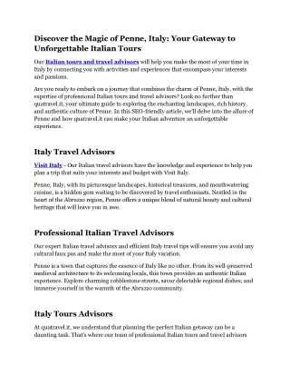 Visit Italy