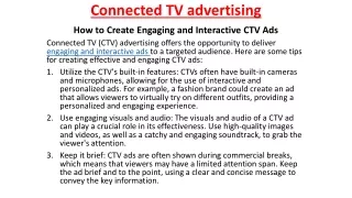 Connected TV advertising