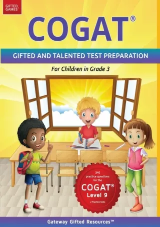 Read ebook [PDF] COGAT Test Prep Grade 3 Level 9: Gifted and Talented Test Preparation Book -