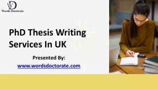 PhD Thesis Writing Services In UK