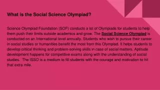 What is the Social Science Olympiad