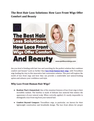 The Best Hair Loss Solutions_ How Lace Front Wigs Offer Comfort and Beauty