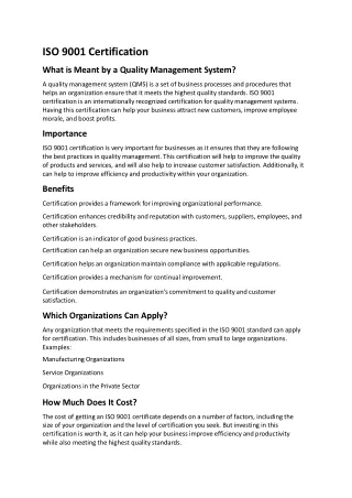 certification iso 9001