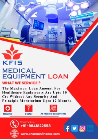Hospital Medical Equipment Finance & Loan In Chennai TamilNadu...!!!