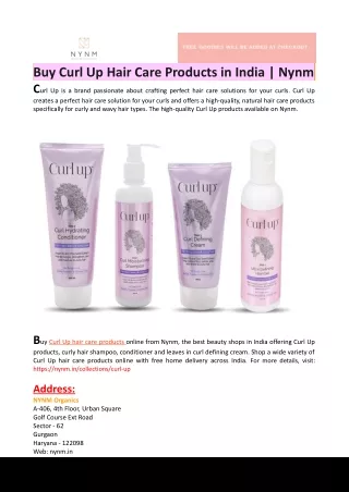 Buy Curl Up Hair Care Products