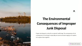 The Environmental Consequences of Improper Junk Disposal