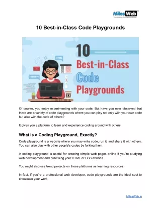 10 Best-in-Class Code Playgrounds