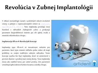 Revolúcia v Zubnej Implantológii