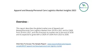 Apparel and Beauty Personal Care Logistics RA