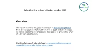 Baby Clothing Industry Market RA