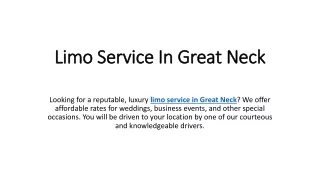 Limo Service In Great Neck