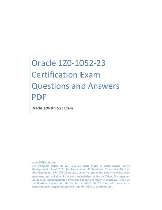 Oracle 1Z0-1052-23 Certification Exam Questions and Answers PDF