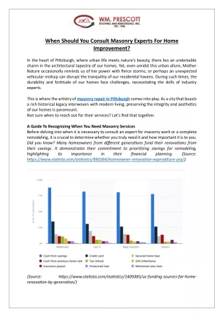When Should You Consult Masonry Experts For Home Improvement?