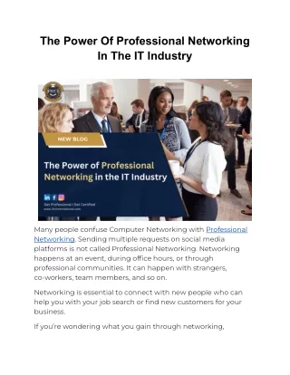 The Power Of Professional Networking In The IT Industry