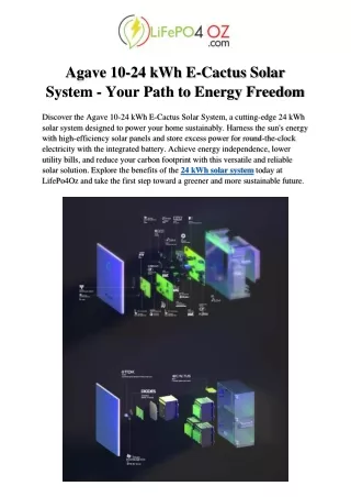 Agave 10-24 kWh E-Cactus Solar System - Your Path to Energy Freedom