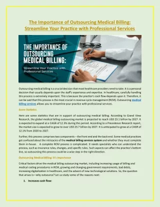 The Importance of Outsourcing Medical Billing