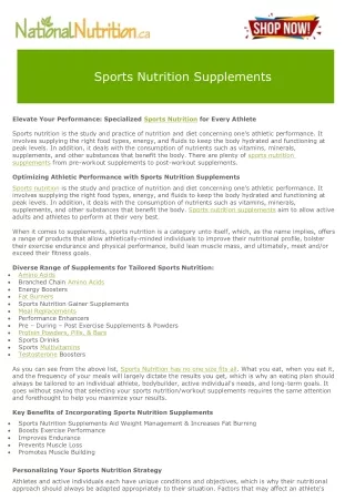 Sports Nutrition Supplements