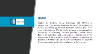 Gptzero | Zerogpt.com