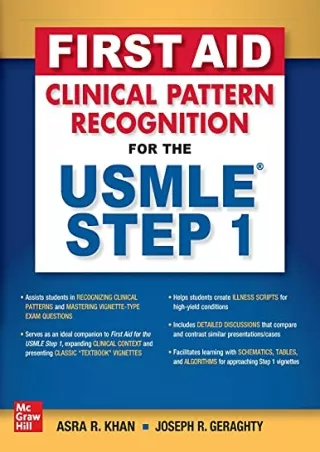 PDF_ First Aid Clinical Pattern Recognition for the USMLE Step 1 epub