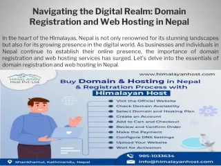 Navigating the Digital Realm Domain Registration and Web Hosting in Nepal