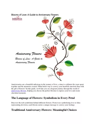 Blooms of Love A Guide to Anniversary Flowers