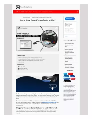 How to Setup Canon Wireless Printer on Mac?