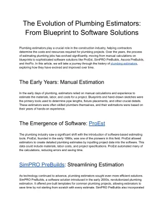 The Evolution of Plumbing Estimators_ From Blueprint to Software Solutions