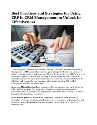 Best Practices and Strategies for Using ERP in CRM Management to Unlock Its Effectiveness