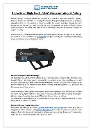 Airports on High Alert: C-UAS Guns and Airport Safety