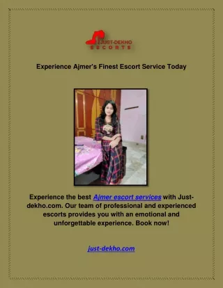 Experience Ajmer's Finest Escort Service Today