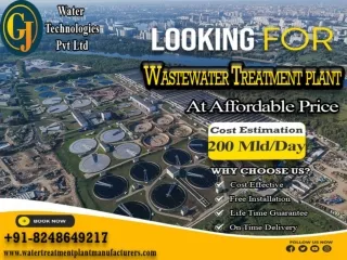 Wastewater Treatment Plant, WWTP Plant, Automatic WWTP Plant, WWTP Plant Consultant Chennai