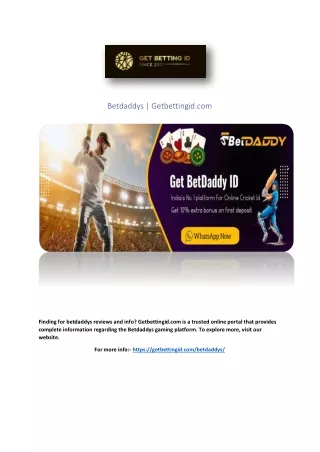 Betdaddys | Getbettingid.com