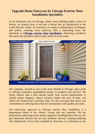 Upgrade Home Entryway by Chicago Exterior Door Installation Specialists