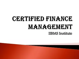 Certified Finance Management