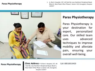 Best Physiotherapy Clinic in Palam Vihar