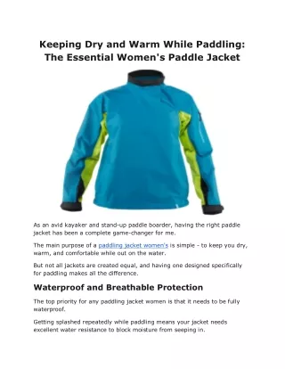 paddling jacket women's