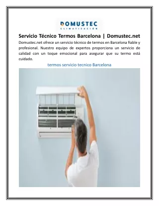 Servicio Técnico Termos Barcelona | Domustec.net