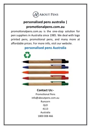 personalised pens australia | promotionalpens.com.au