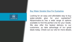 Buy Water Soluble Glue For Eyelashes Mylamination.ie