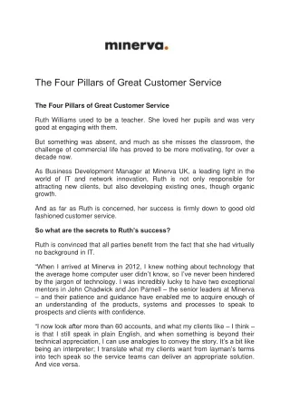 The Four Pillars of Great Customer Service - Minerva