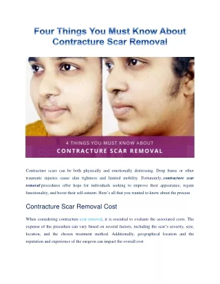 All That You Must Know About Contracture Scar Removal