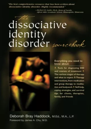 [PDF] DOWNLOAD The Dissociative Identity Disorder Sourcebook (Sourcebooks)