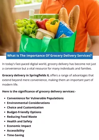 What Is The Importance Of Grocery Delivery Services?
